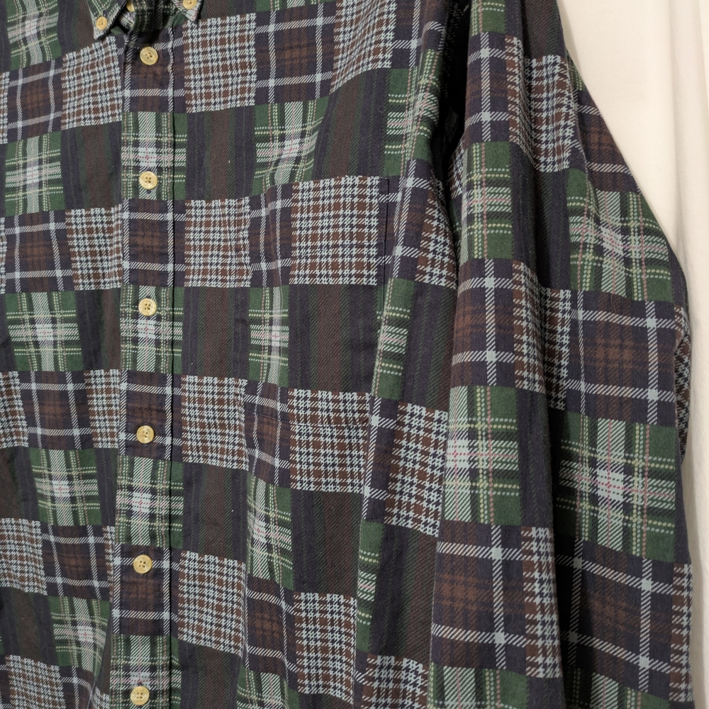 Dockers Patchwork Plaid Button Up Shirt Long Slee… - image 2